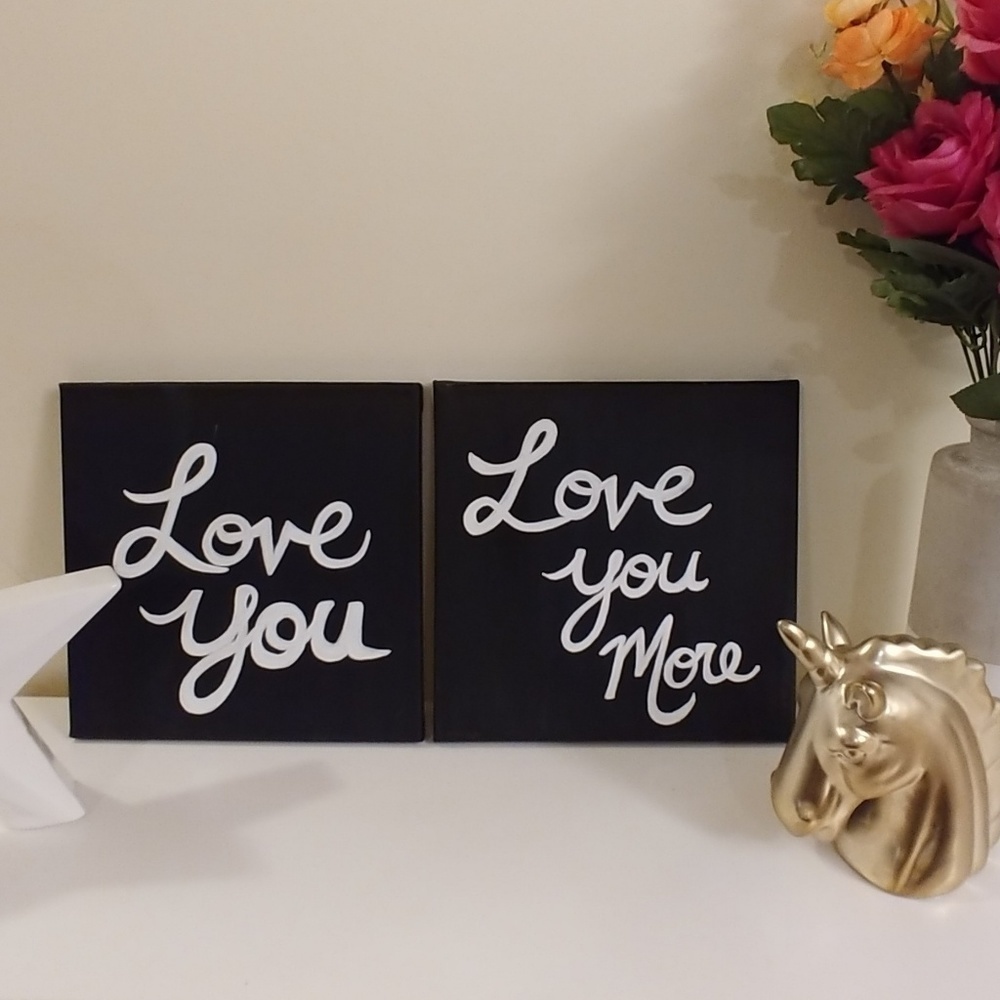 Love You More Hand Painted Art on Canvas Valentine's Day Art Love Painting